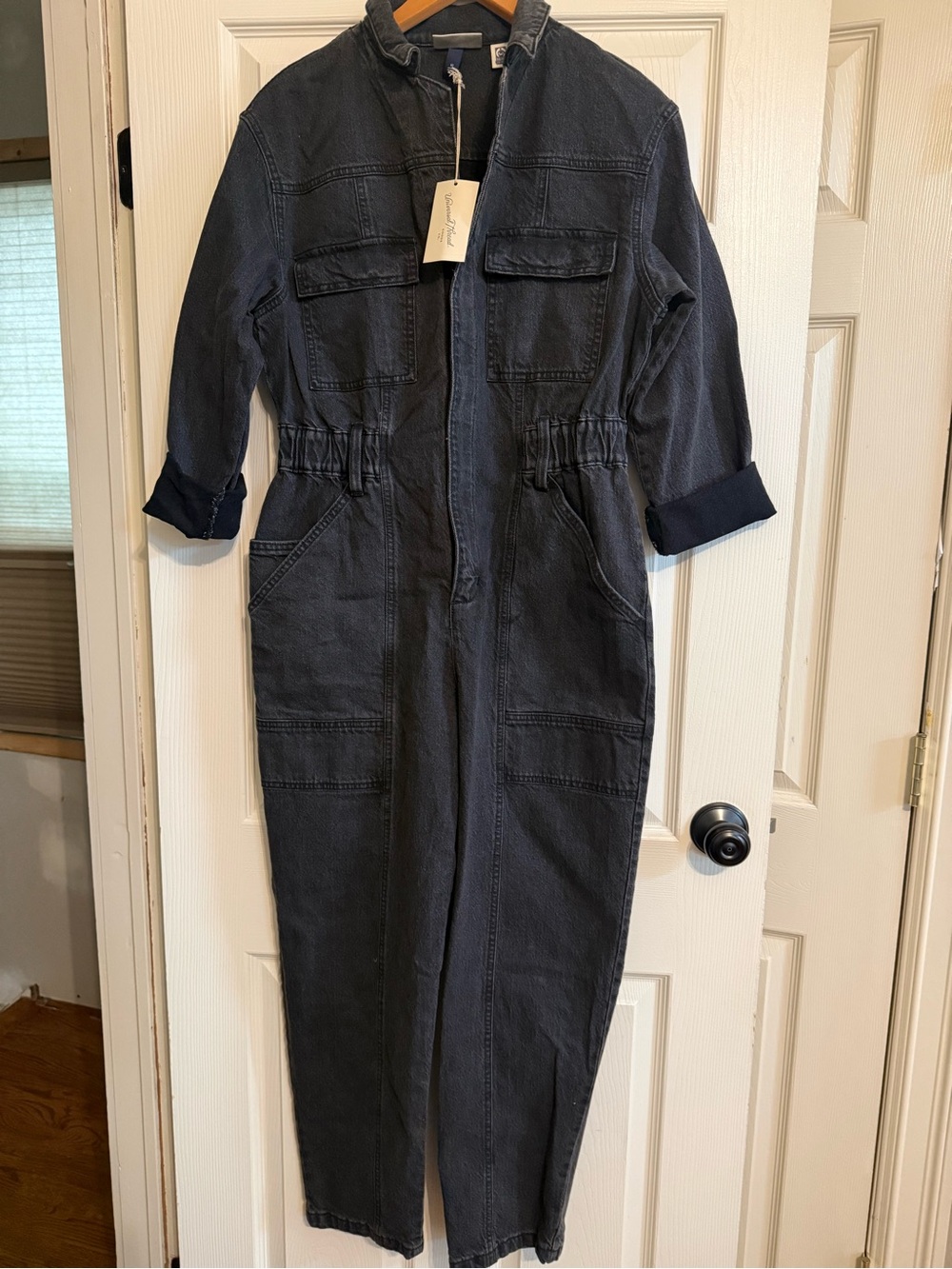 Universal Thread brand new Black washed Jean  Utility Jumpsuit